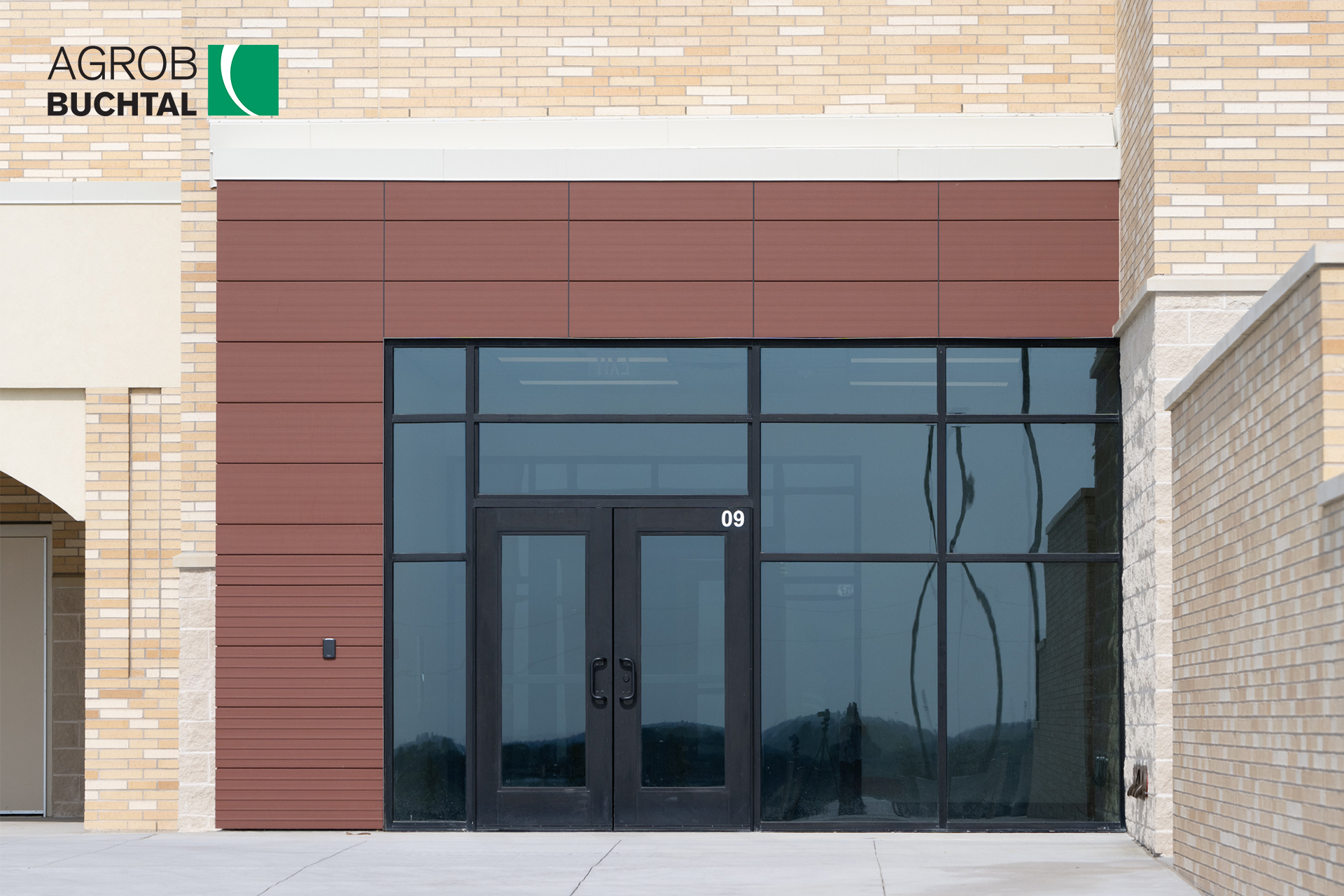 Walnut Grove High School, Smooth and Ribbed KeraTwin Panels, Natura 397 Brick Red