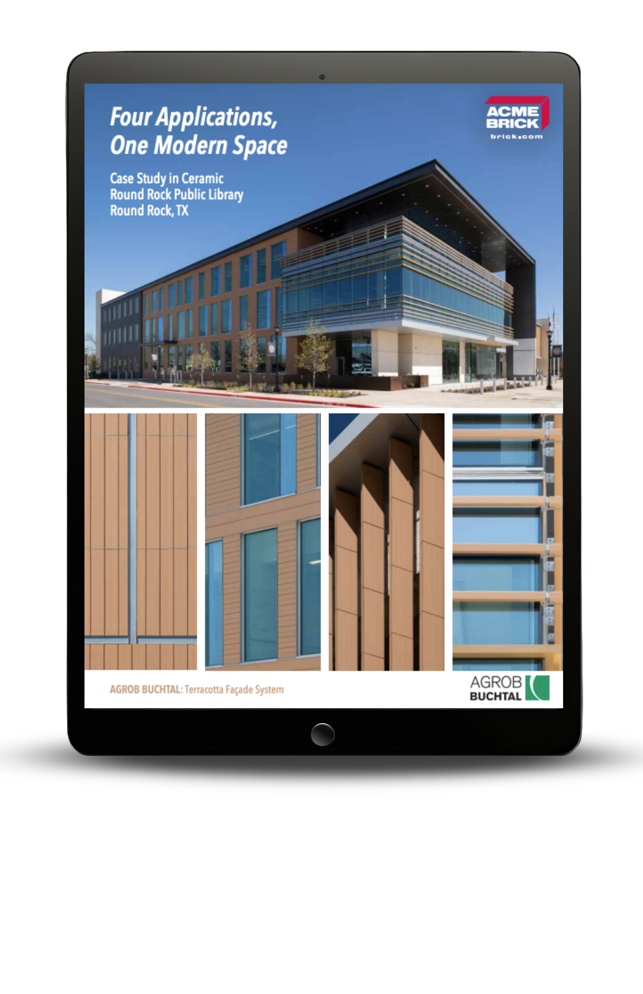 Public library in Round Rock, Texas featuring terracotta cladding